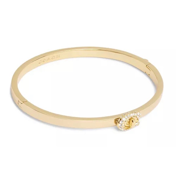 Coach Signature C Pave turnlock bangle bracelet NWT - Picture 2 of 9